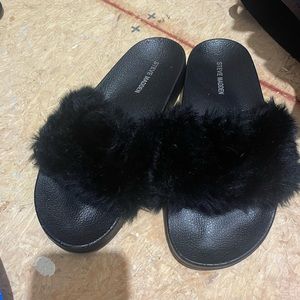 Steve Madden fur slippers